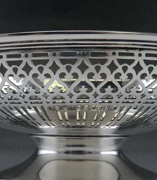 Antique c1920 Tiffany Sterling Silver Pierced Raised Pedestal Dish Bowl Compote