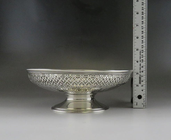 Antique c1920 Tiffany Sterling Silver Pierced Raised Pedestal Dish Bowl Compote