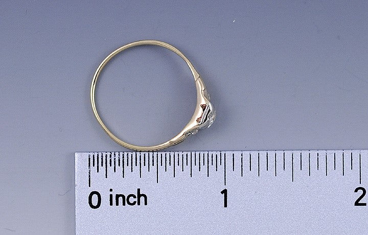 Antique c1900 14K Yellow Gold & Diamond Engagement Ring Size 9.25
