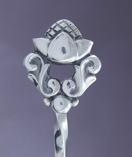 Fine Pair Georg Jensen Sterling Silver Acorn Sugar Nips / Small Tongs