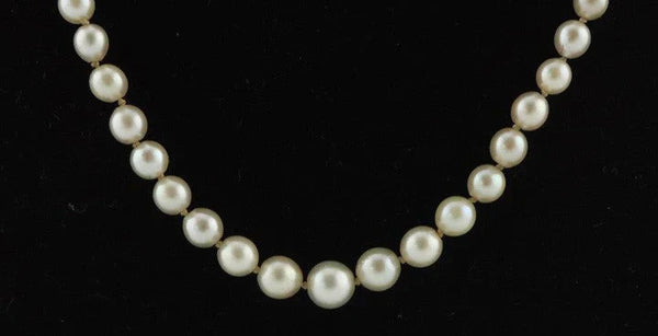 Genuine Pearl Necklace Sterling Silver Filigree Clasp