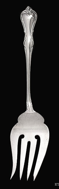 Vintage Reed & Barton Rose Cascade Sterling Silver Meat Serving Fork 8.5"