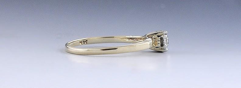 Classy c1930s 14k Gold Diamond Art Deco Solitaire Engagement Ring Size 6.5