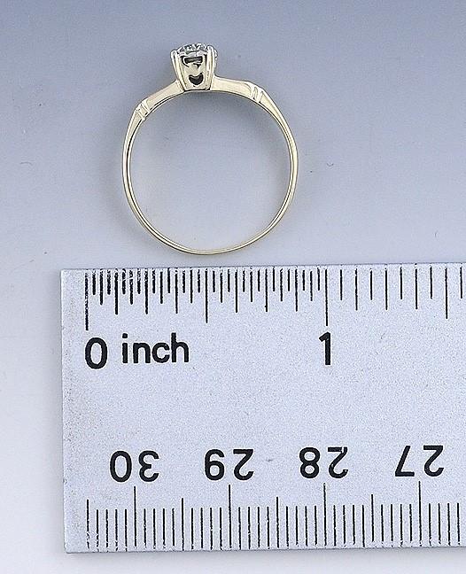 Classy c1930s 14k Gold Diamond Art Deco Solitaire Engagement Ring Size 6.5