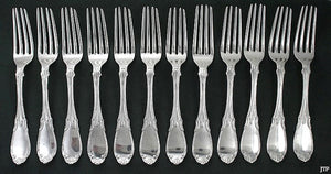 12 American Coin Silver Forks Smith & Chamberlain Mid 1800s
