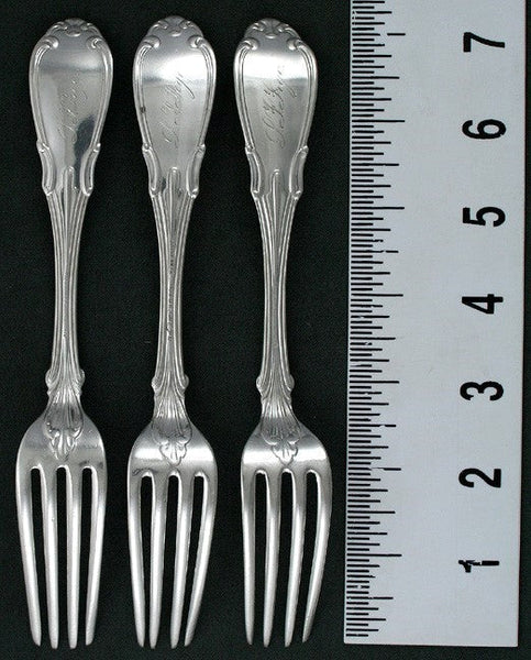 12 American Coin Silver Forks Smith & Chamberlain Mid 1800s