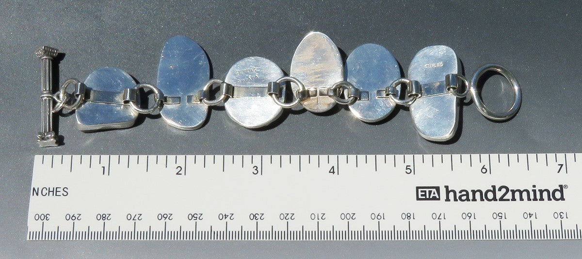 Stylish Sterling Silver Labradorite Black Pearl Gemstone Dei Gratia Bracelet