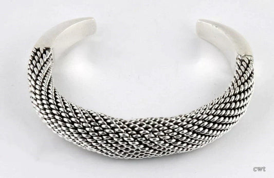 Very Attractive .925 Sterling Silver Slip-on Cuff Bracelet 6 3/4 Inches