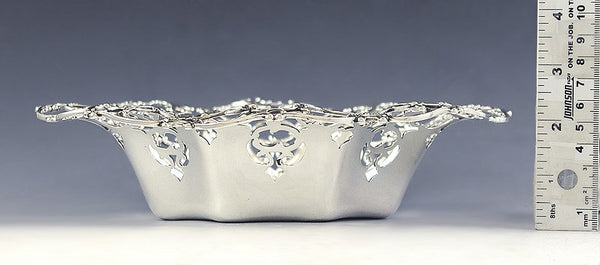 Antique 1902 Towle Sterling Silver Aire Pattern Openwork Serving Bowl 9 1/2"