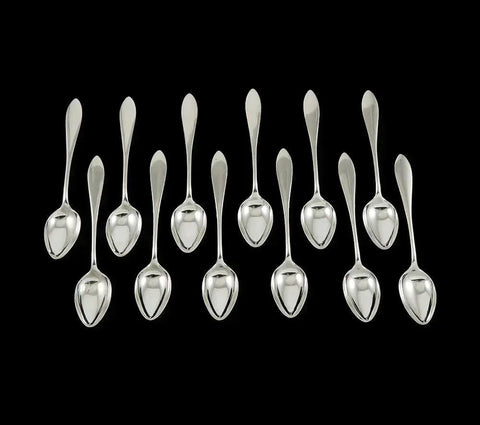 12 Vintage Towle Lafayette Sterling Silver Demitasse Spoons NO MONO 4 3/8"