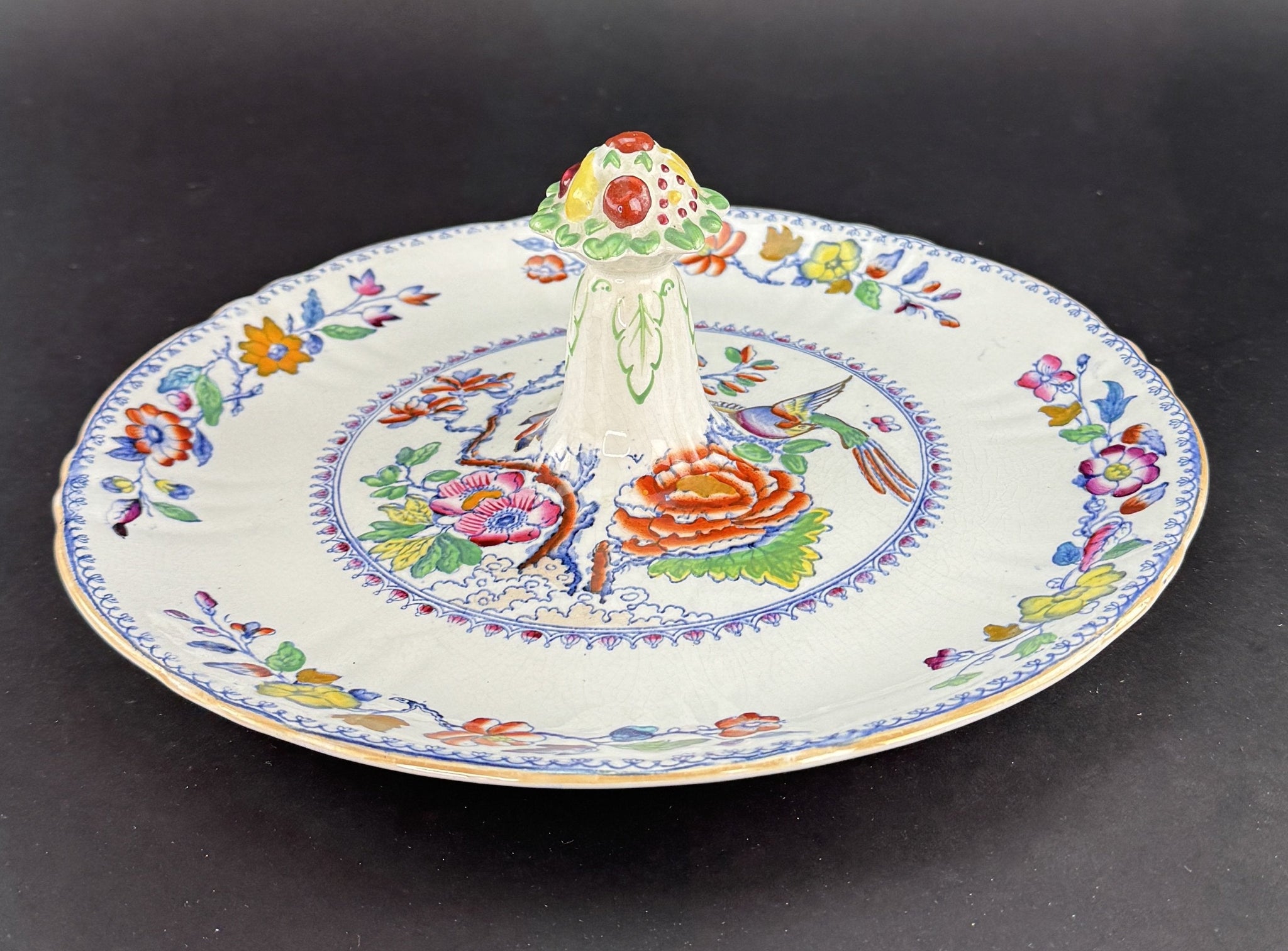 Rare c1920s Mason's Ironstone China Flying Bird 12" Centerpiece Serving Plate