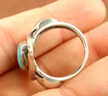 Native American Sterling Silver Blue Turquoise Ring Sz 6