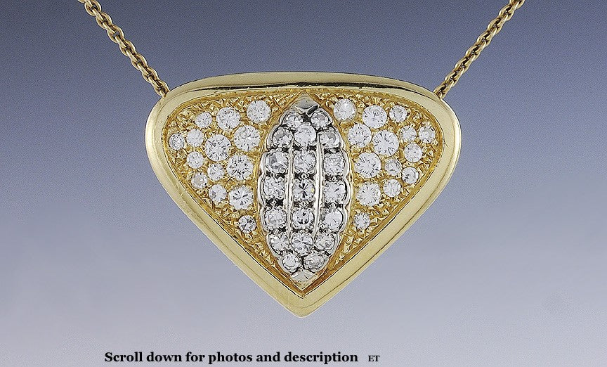 Stunning 18k Gold & ~1ct Diamond Enhancer/Slide Pendant