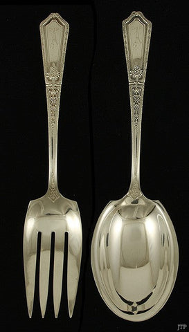 Vintage Towle D'Orleans Sterling Silver Fork Spoon Salad Serving Set