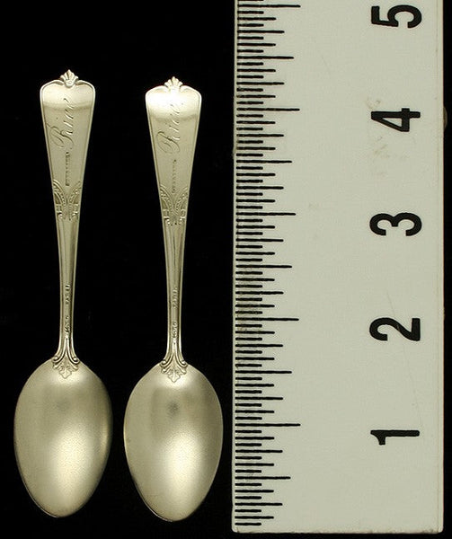 6 Antique Gorham Domestic 1881 Sterling Silver Demitasse Spoons 4 3/8"