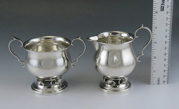 Sterling Silver Revere Silversmiths Danish/Jensen Blossom Creamer Sugar Bowl