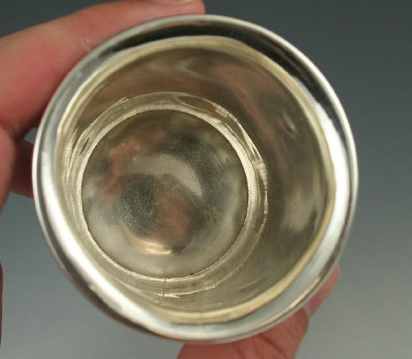 Antique c1867 Pair Austro-Hungarian Silver Engraved Beaker Cups