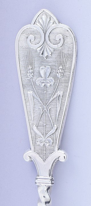 1879 Fine set 5 David Andersen Norwegian Silver Large Soup Serving Spoons