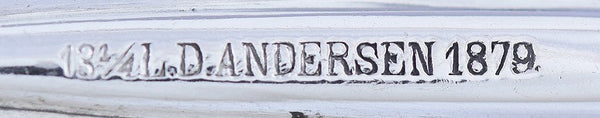 1879 Ornate David Andersen Norwegian Silver Serving Spoon w/ Twist Shaft