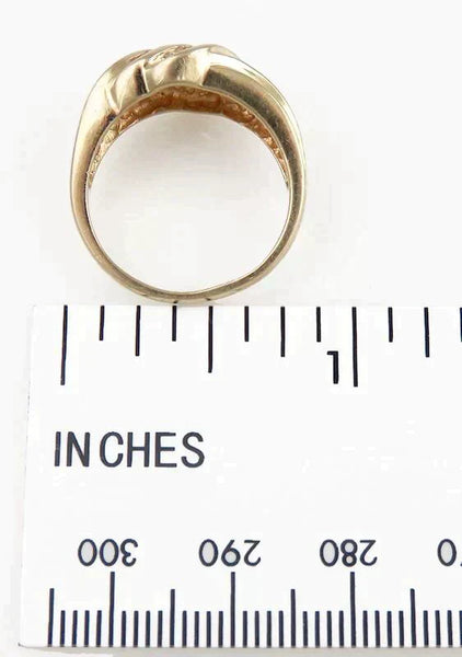 Lovely Modern 14K Yellow Gold & Diamond Ring Size 7