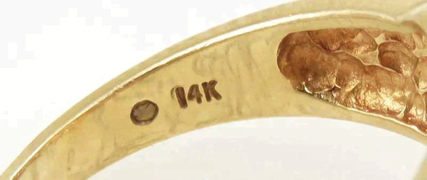 Lovely Modern 14K Yellow Gold & Diamond Ring Size 7