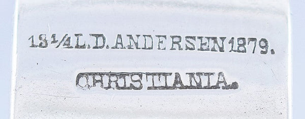 1879 Great set 5 David Andersen Norwegian Silver 7 1/2" Luncheon Forks