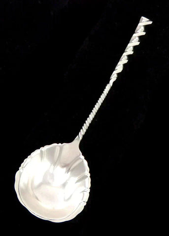 Antique c1890 Sterling Silver Whiting Square Twist Large Serving Spoon 8 3/4"