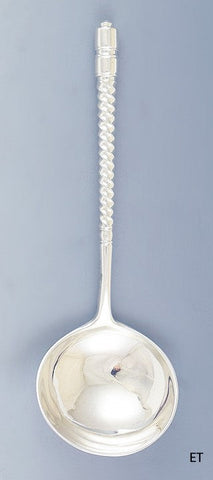 Fabulous Antique 1881 Russian Silver Twist Handle Serving Spoon