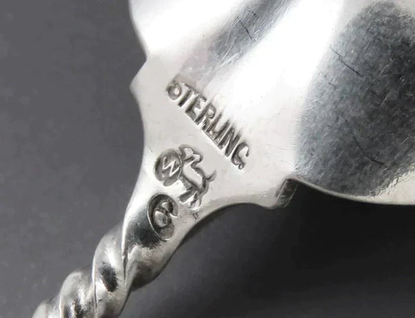 9 Antique Aesthetic Movement Whiting Sterling Silver Matte Demitasse Spoons 4"