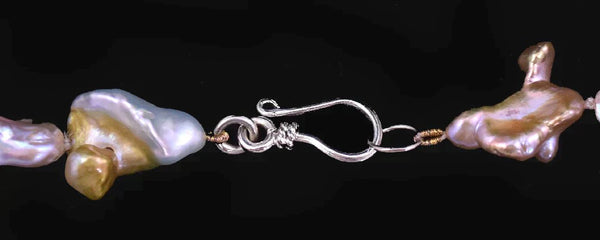 Nice Necklace of Colorful Genuine Baroque Pearls Collar Style