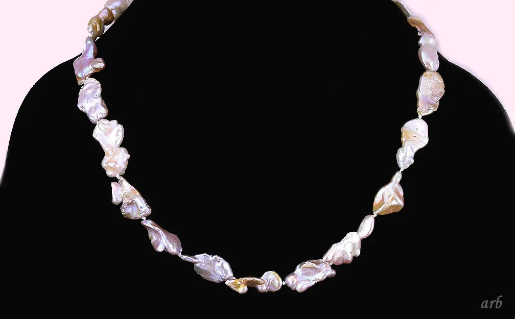 Nice Necklace of Colorful Genuine Baroque Pearls Collar Style