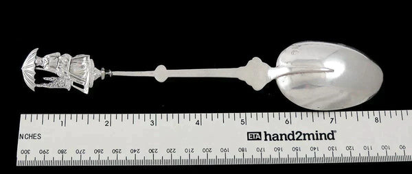 Antique 1890s Dutch Colonial Style German Silver Umbrella Woman Serving Spoon