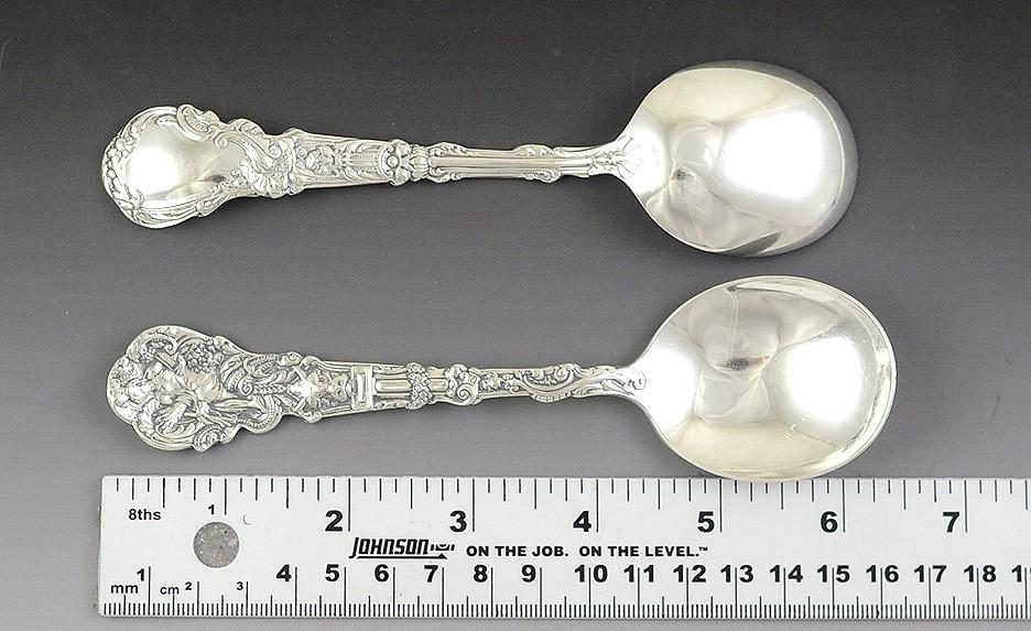 Fantastic Set 6 Antique Gorham Versailles Round Bowl Cream Soup Spoons
