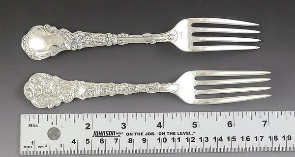 8 Antique Art Nouveau Sterling Silver Gorham Versailles Forks 7" NO MONO