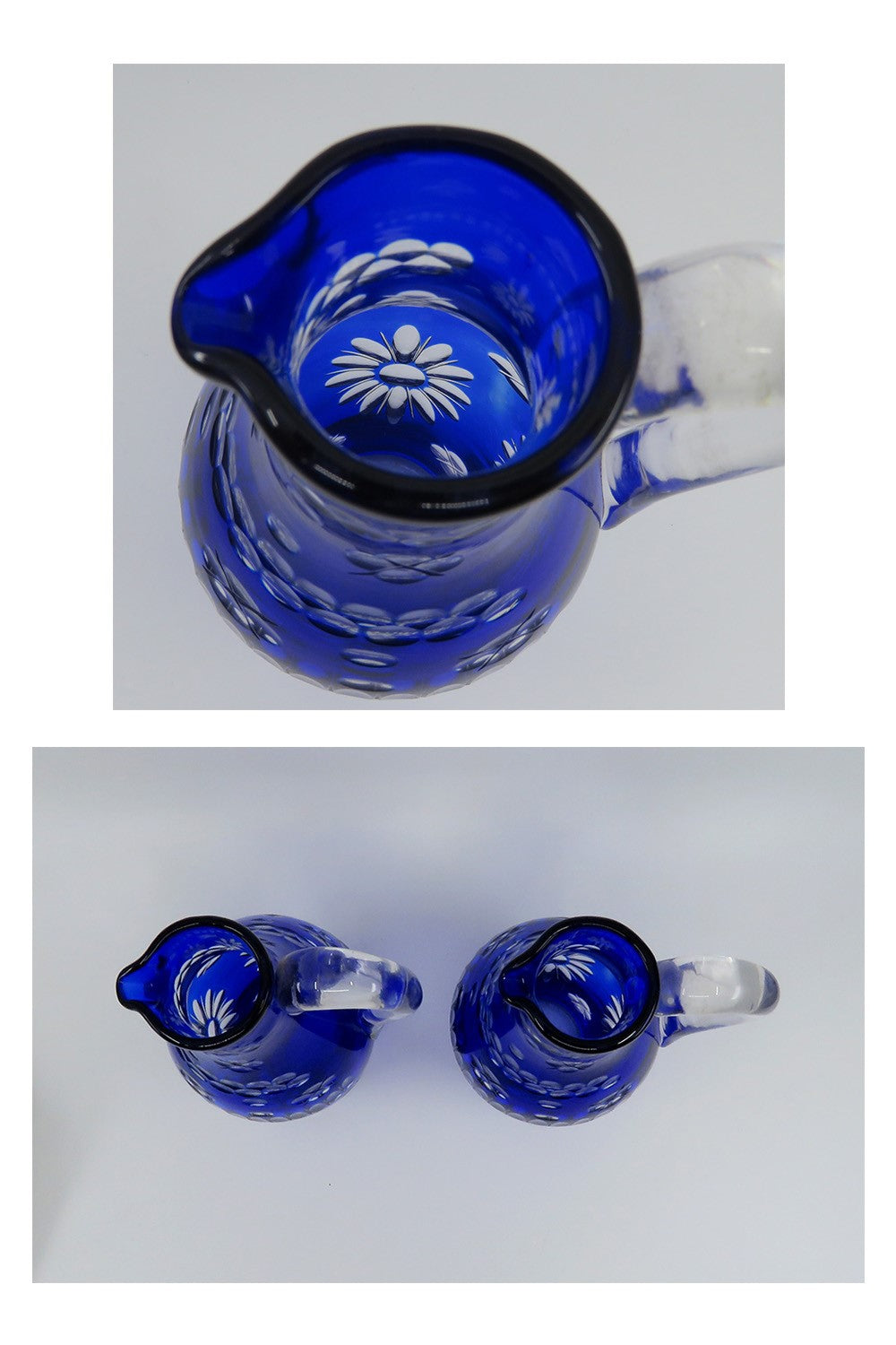 Superb French Pre Revolution c1760s Silver Cruet Stand w Cut Blue Glass Bottles