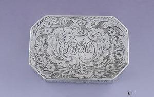 1835 Fine English Georgian Sterling Silver Octagonal Vinaigrette / Scent Box