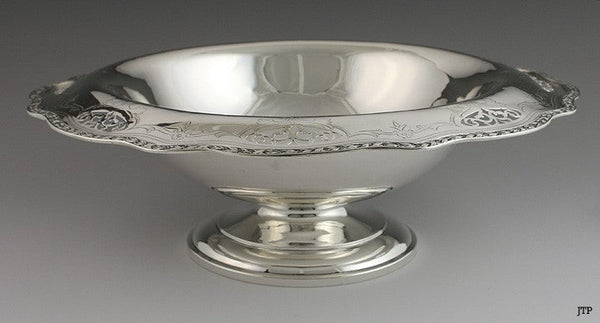 Vintage Wallace Sterling Silver Pierced Pedestal Centerpiece Bowl Compote