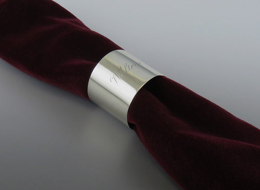 late 1800s Antique American Sterling Silver Napkin Ring Monogrammed Walters