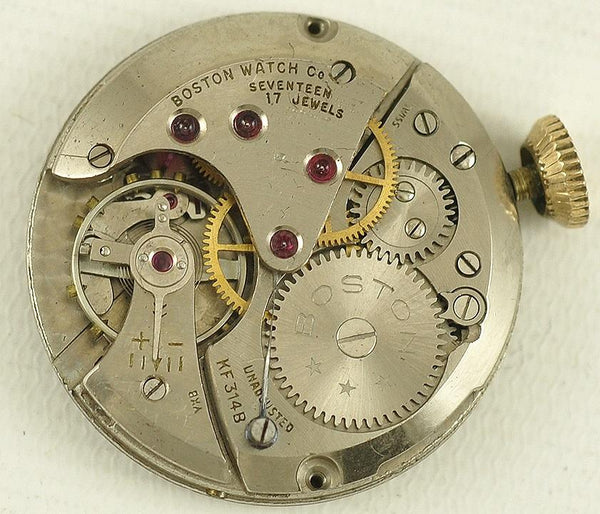 Nice Gold Filled Swiss 17 Jewel Movement Watch Leather Band Boston Watch Company