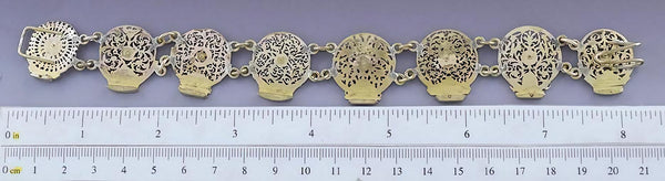 Fantastic Antique Fusee Pocket Watch Plate Filigree Steampunk Bracelet