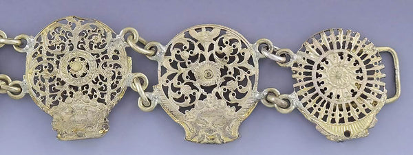 Fantastic Antique Fusee Pocket Watch Plate Filigree Steampunk Bracelet