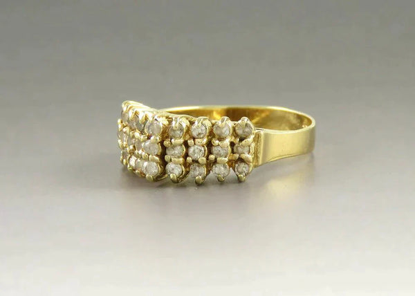 Lovely 14K Yellow Gold 1/2 Carat Diamond Gemstone Ring Size 5.75