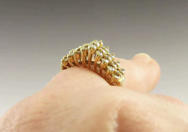 Lovely 14K Yellow Gold 1/2 Carat Diamond Gemstone Ring Size 5.75
