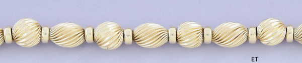 Stunning Vintage 14k Yellow Gold Spiral Beaded Necklace