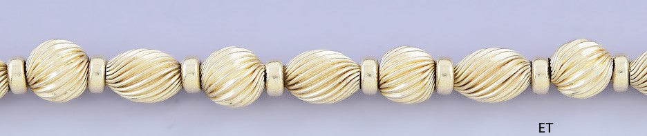 Stunning Vintage 14k Yellow Gold Spiral Beaded Necklace
