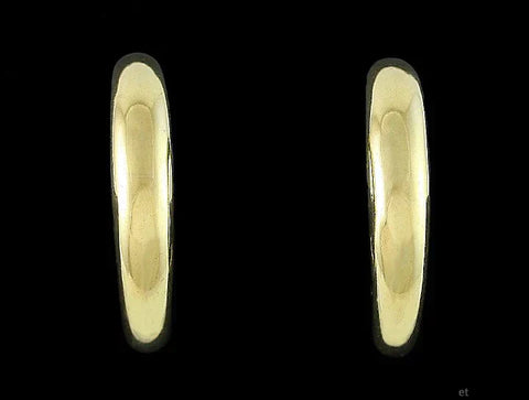 Elegant Solid 14K Yellow Gold Hoop Earrings Modern