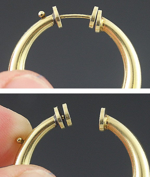 Elegant Solid 14K Yellow Gold Hoop Earrings Modern