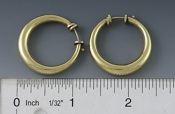 Elegant Solid 14K Yellow Gold Hoop Earrings Modern