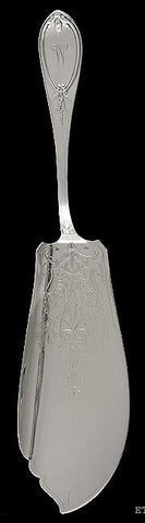 Antique Gorham Olive Coin Silver Engraved Fish Slice Server 11 5/8"