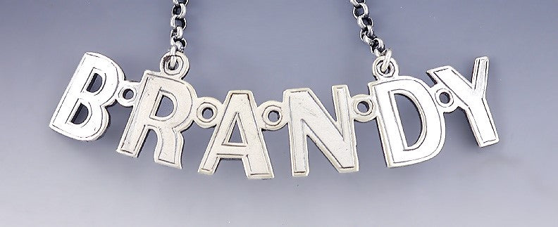 Great Pair Antique English Sterling Silver Liquor Labels Tickets Whisky Brandy